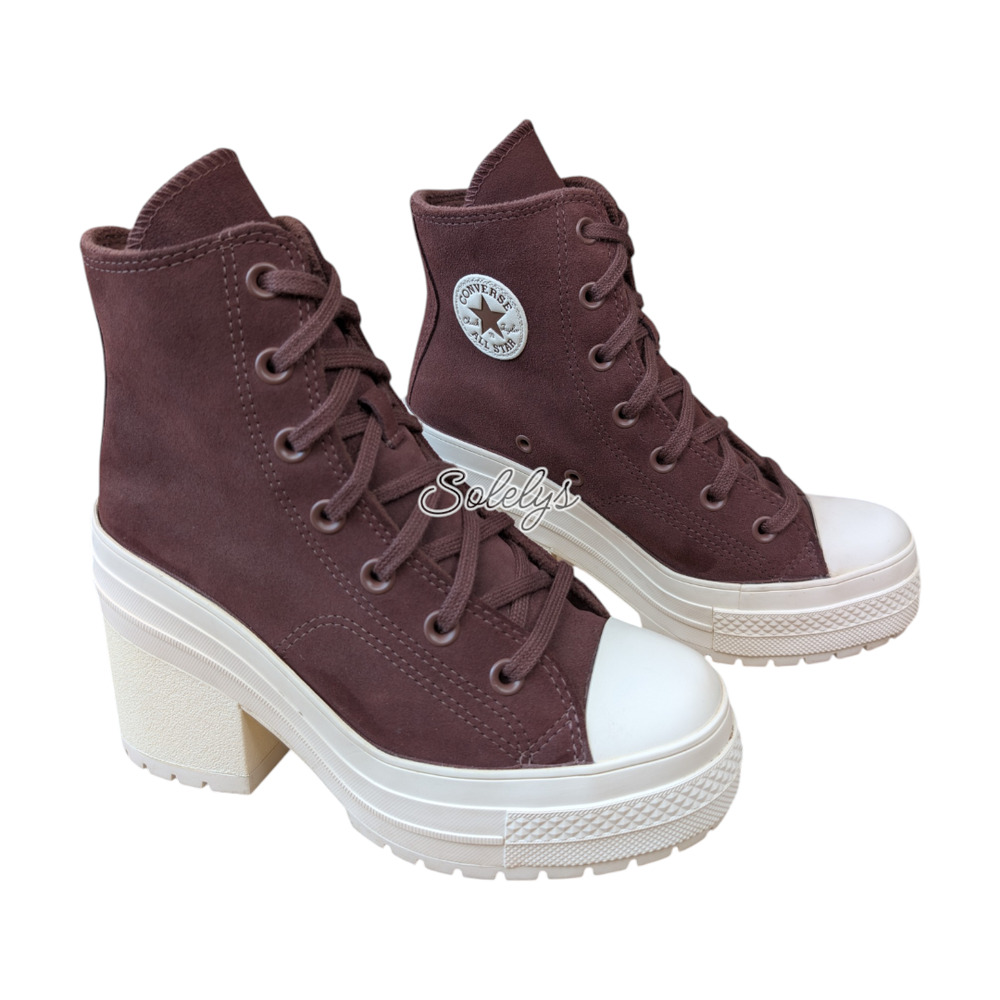 Converse Chuck 70 De Luxe Heel Suede Platform Eternal Earth Brown Boot Womens 6
